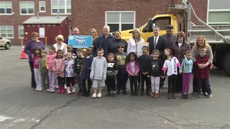 Stoughton students get to see MassDOT snow plow they helped name through state contest